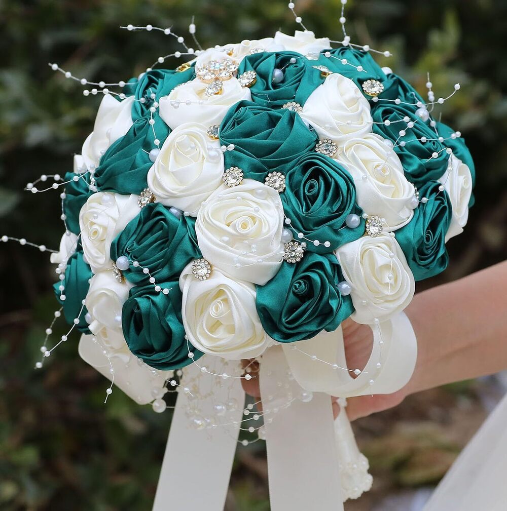 9708 Bridal Wedding Bouquet Round Bling Brooch Bouquet Throw Toss